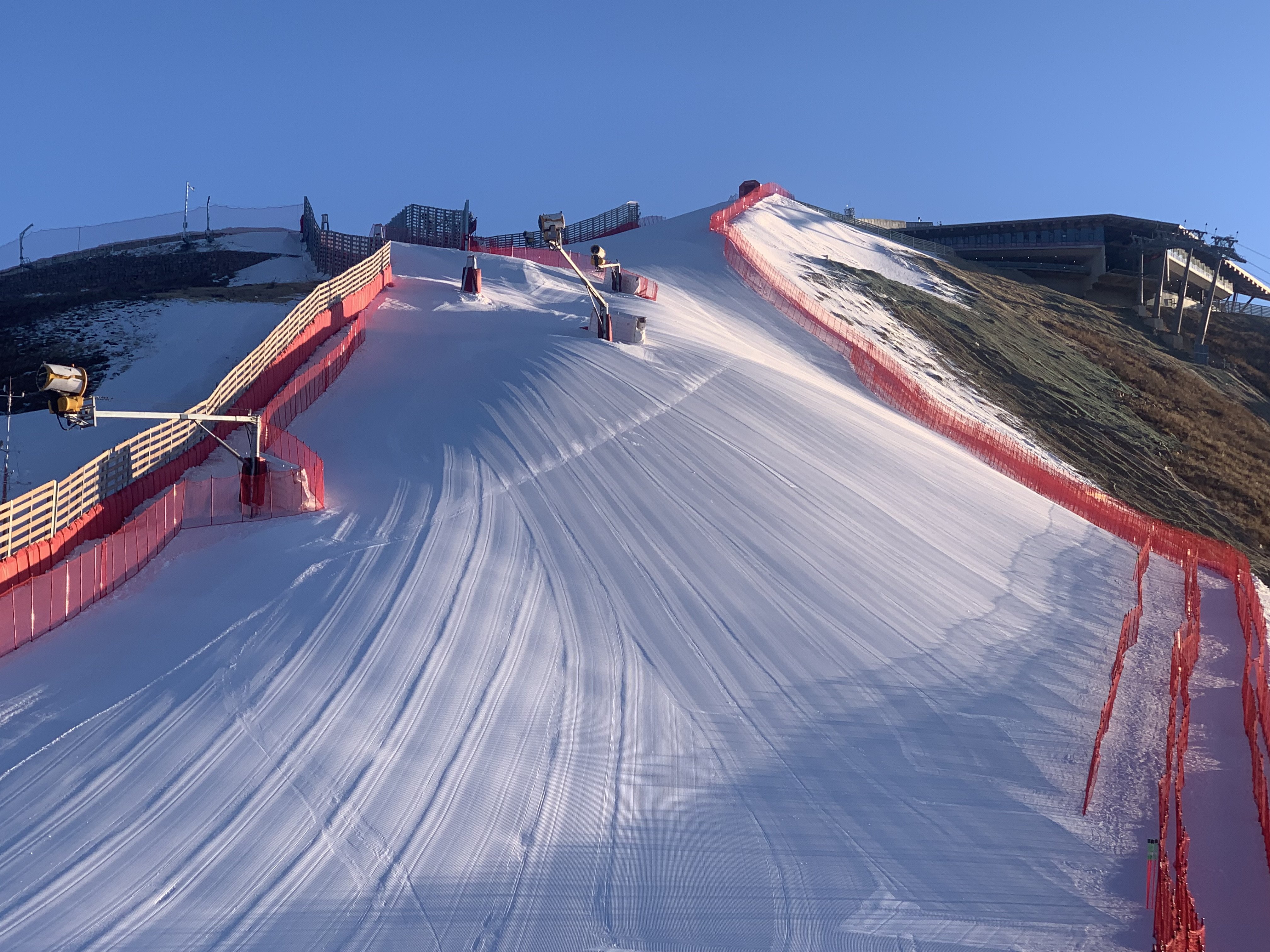 The top section of the downhill course at the Beijing Winter Olympics, which was built by Mr...