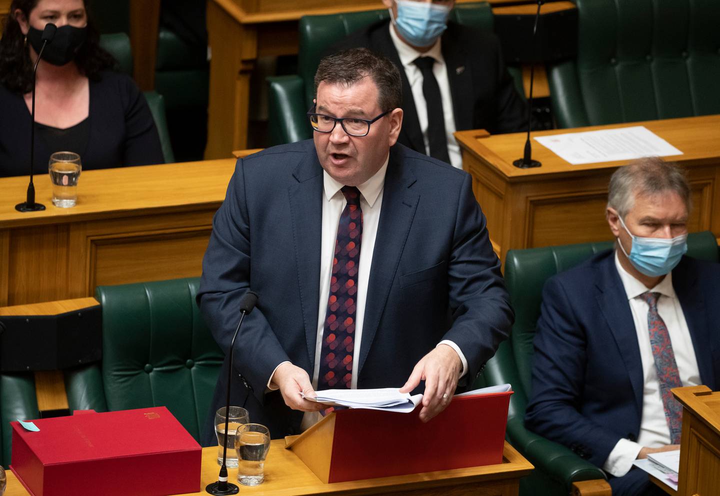 Finance Minister Grant Robertson reading Budget 2022 in Parliament yesterday. Photo: Mark Mitchell