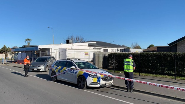 The police car which was allegedly struck by a man with a metal bar in Kaiapoi. The man was later...