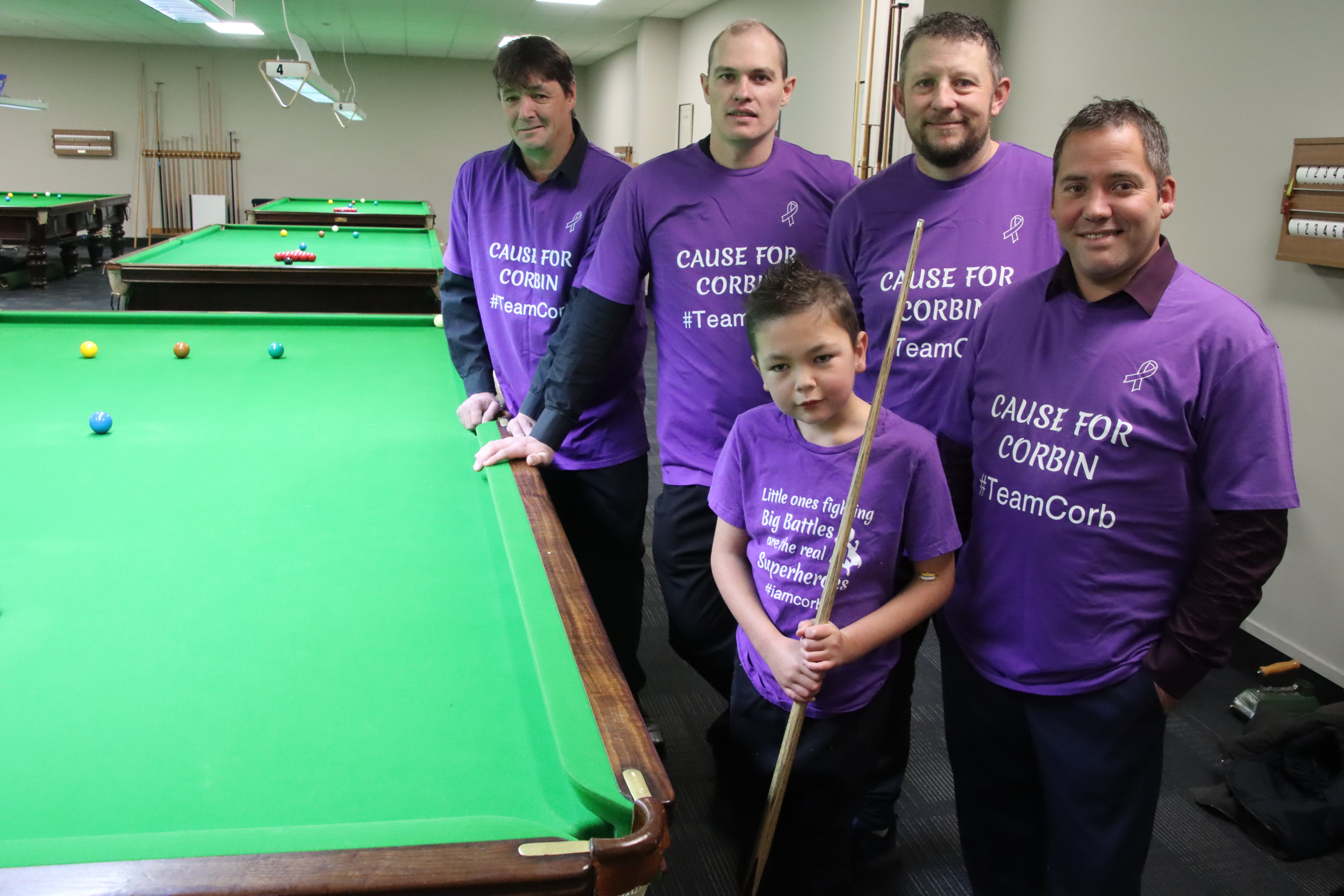 Gore snooker players (from left) Craig Bradbury, Shannon Swain, Regan Dawson and Mike Grattan...