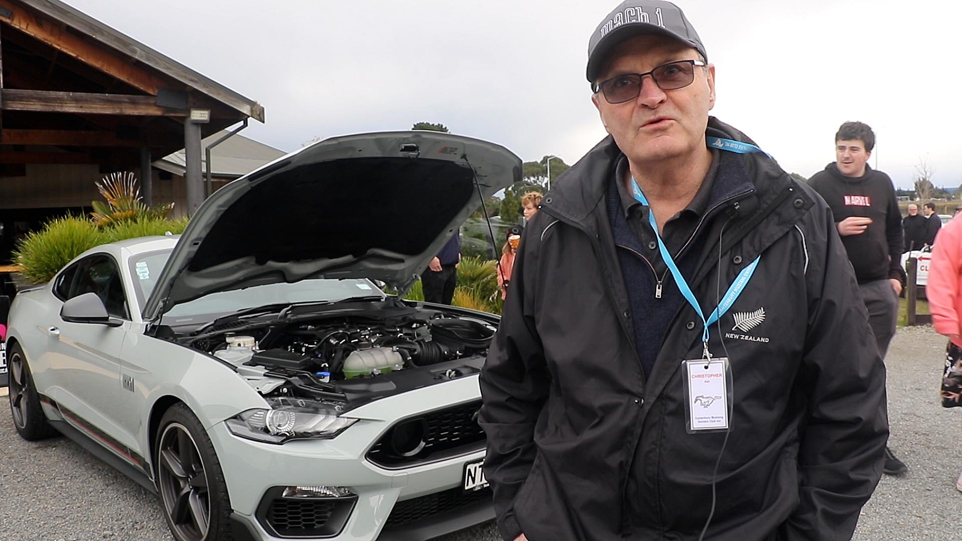 Christopher Ash, of Parklands, with his 5L 2021 Mach Mustang. Photo: John Cosgrove