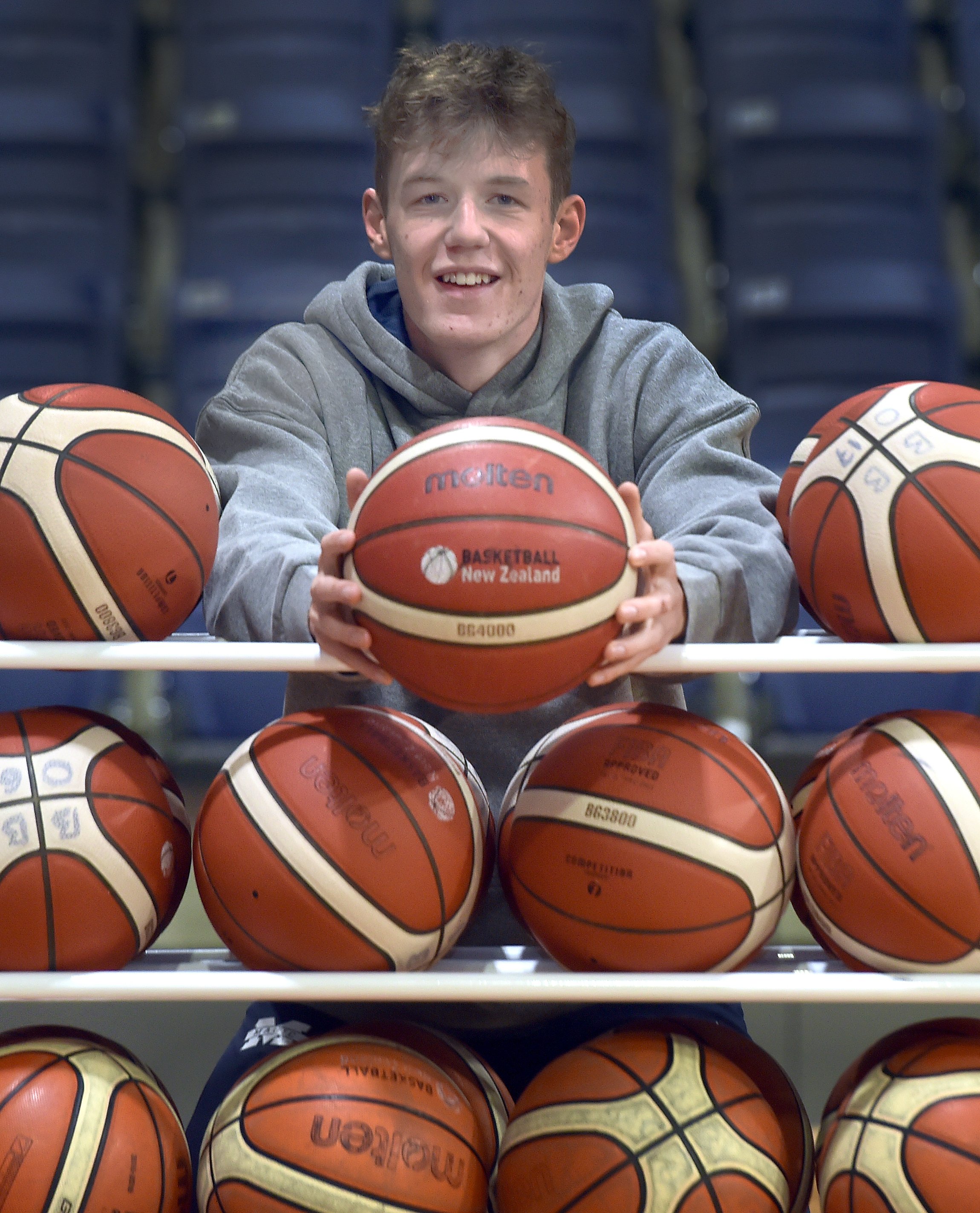 Josh Reeves trains at the Edgar Centre yesterday as he prepares to leave for the United States....