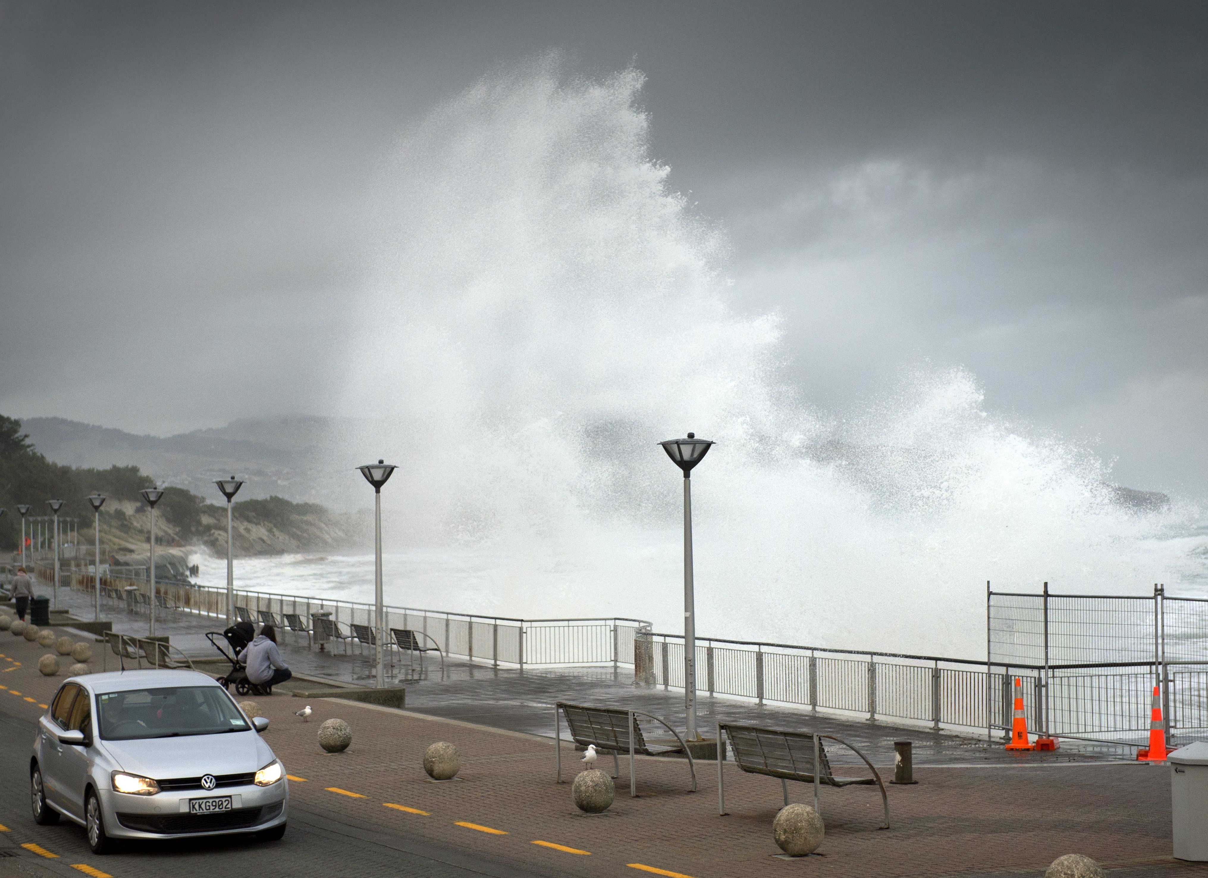 The St Clair Esplanade is pounded by heavy seas at 4.30pm yesterday. Police said yesterday they...