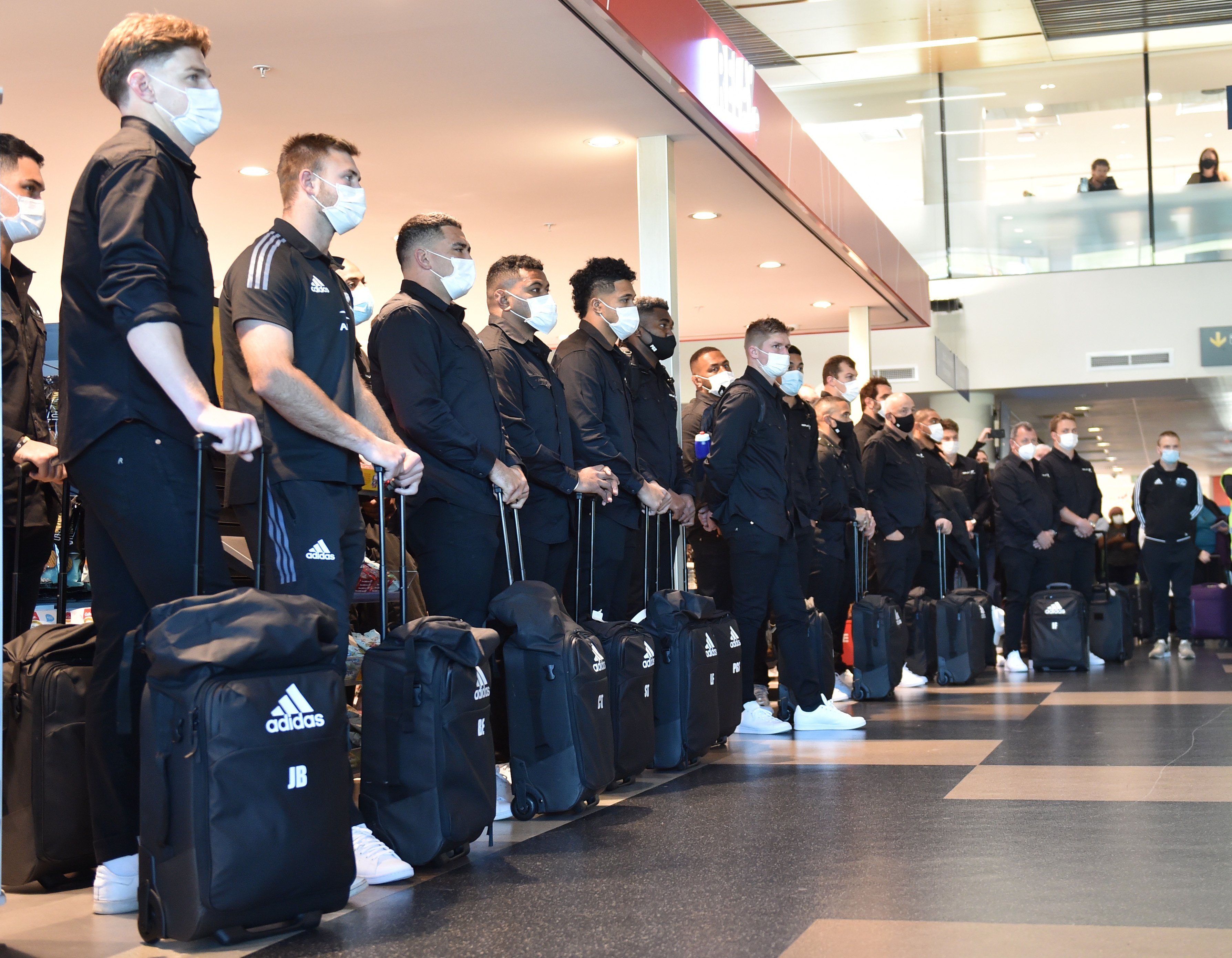 The All Blacks were welcomed at Dunedin Airport this afternoon. PHOTO: GREGOR RICHARDSON
