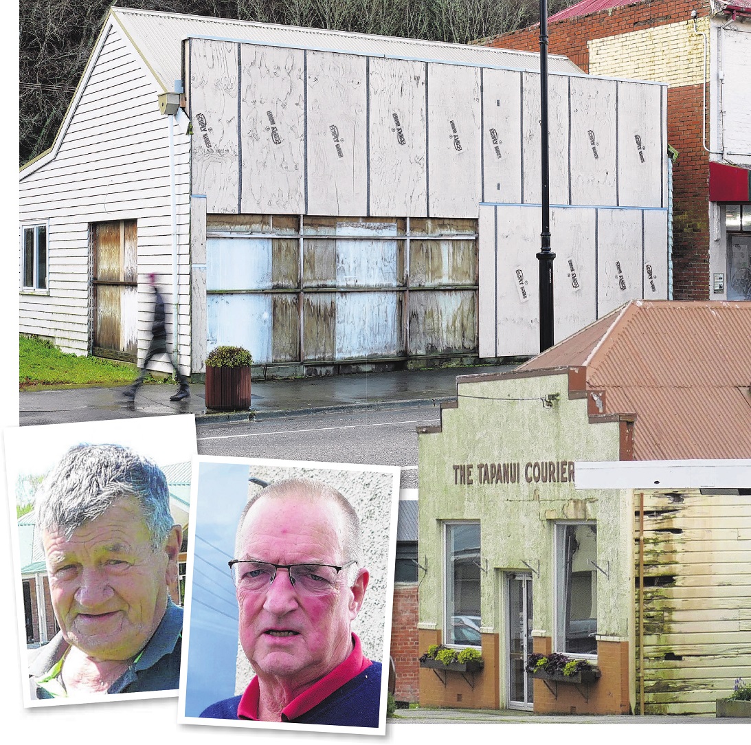 Repairs to run down buildings such as these in Lawrence (top) and Tapanui may soon be enforceable...