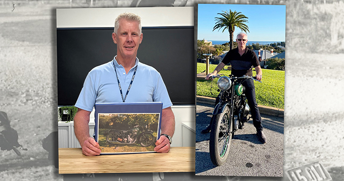 Senior Constable Allan Wells with his file on the case, and Ken reunited with the treasured...