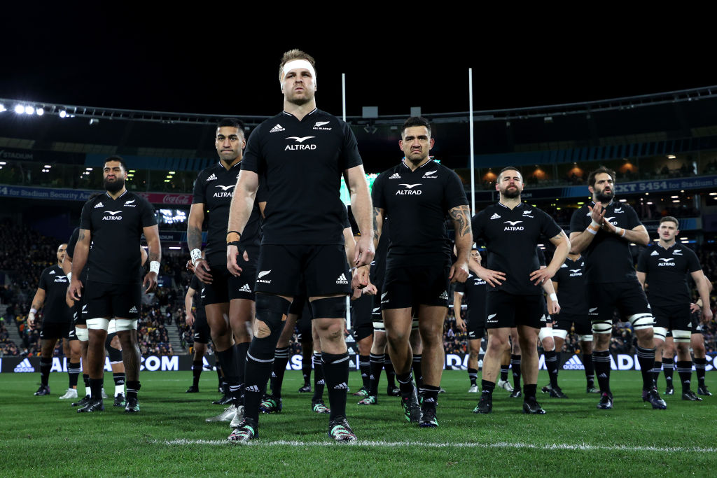 All Blacks captain Sam Cane leads the haka before the third test against Ireland at the weekend....