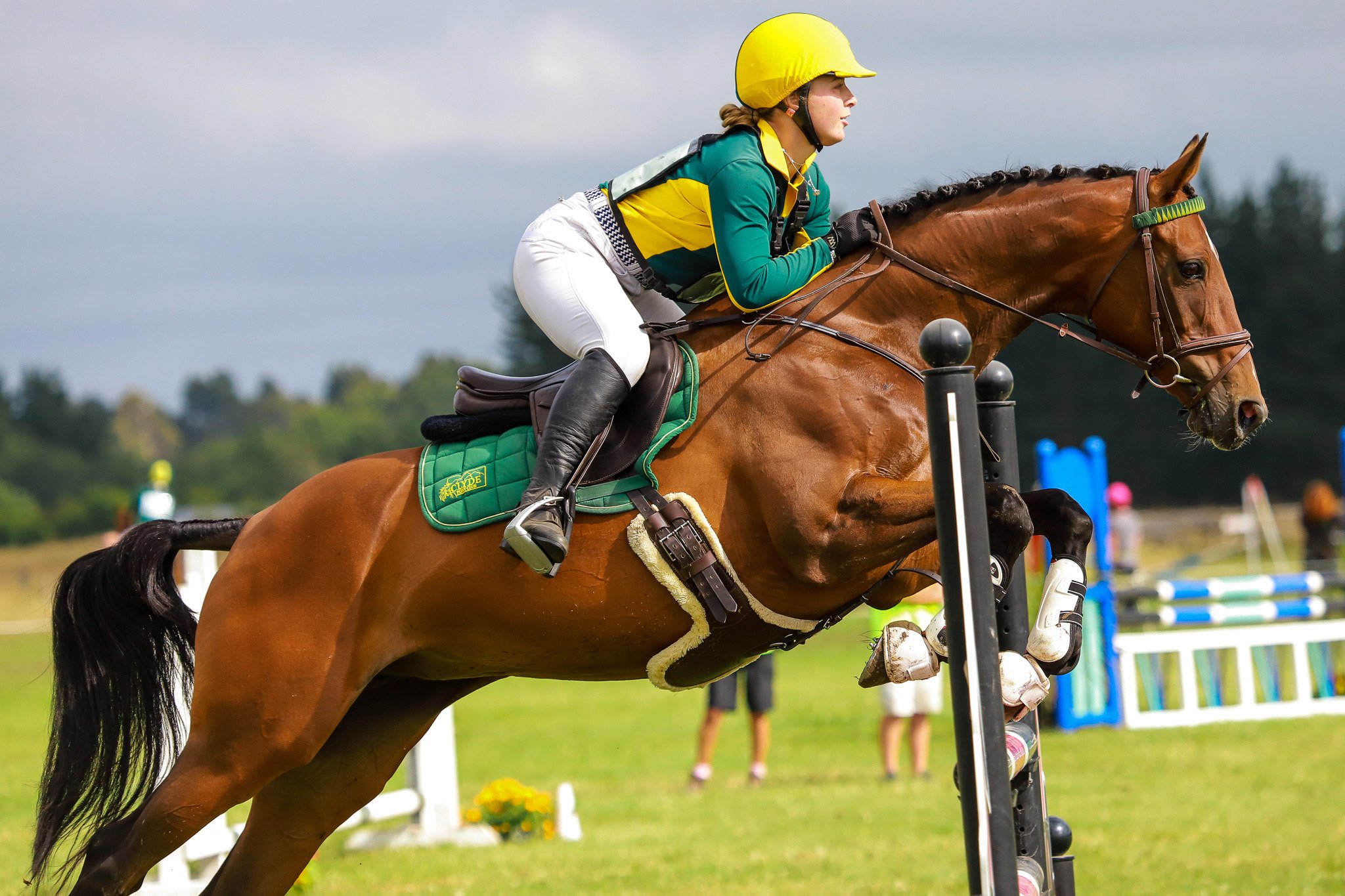 Lucy Harrex (20) clears a fence on Saphie at the South Island showjumping championships in...