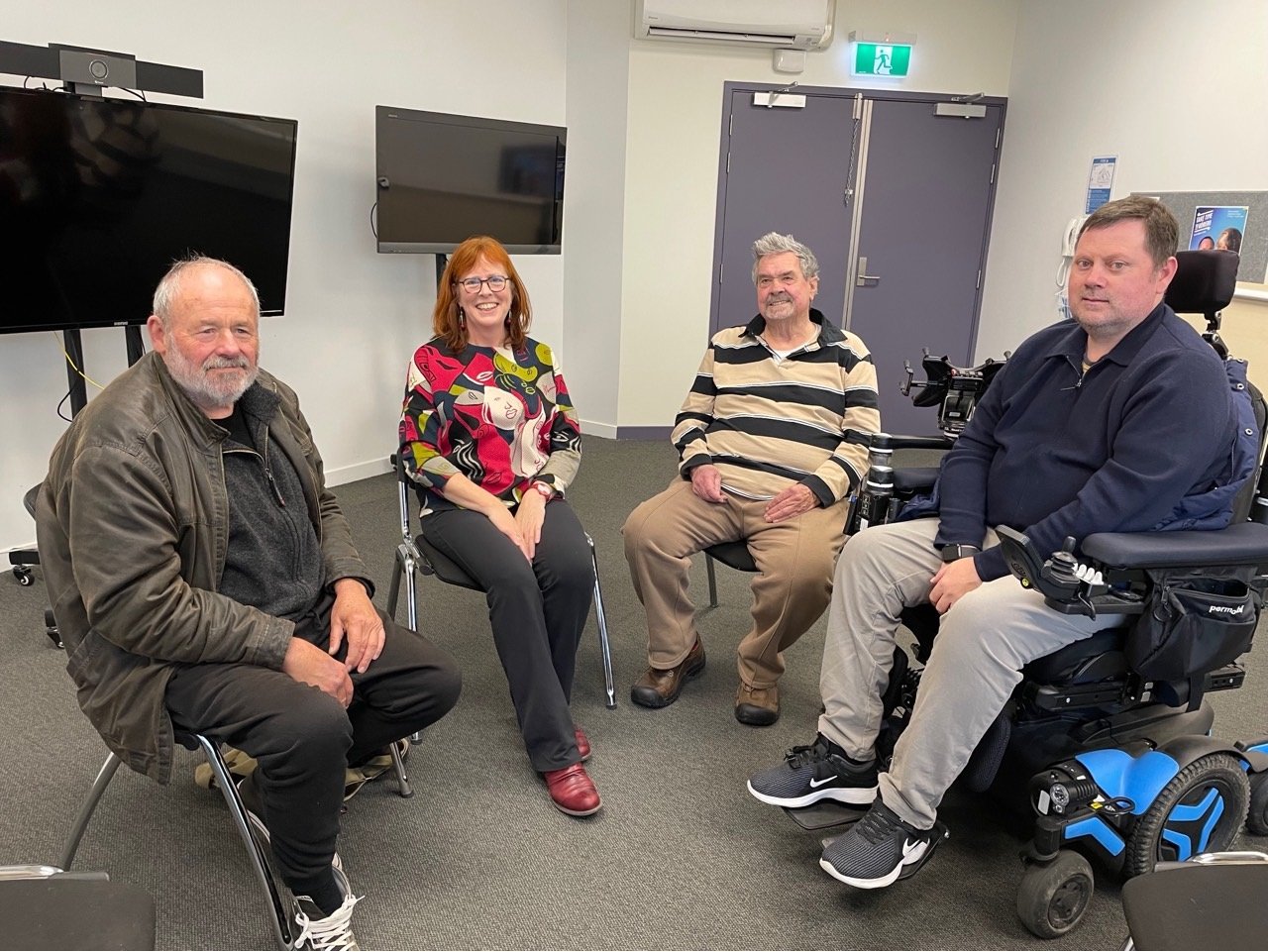 Members of the Dunedin Korero Group are (from left) Graeme Dixon, community aphasia adviser Meryl...