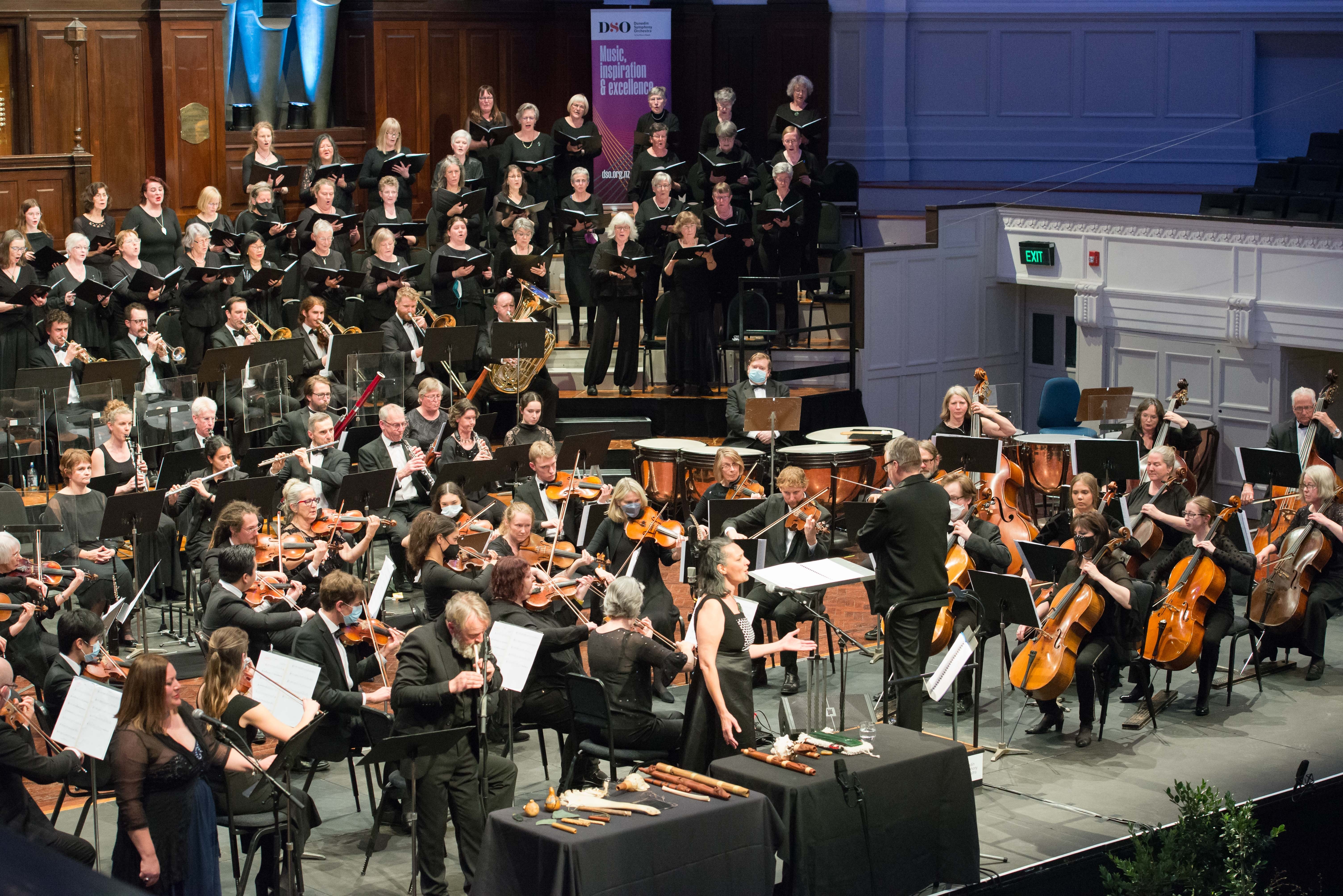 Haunting sounds . . . Soloists (from left) Rebecca Ryan, Alistair Fraser, and Ariana Tikao...