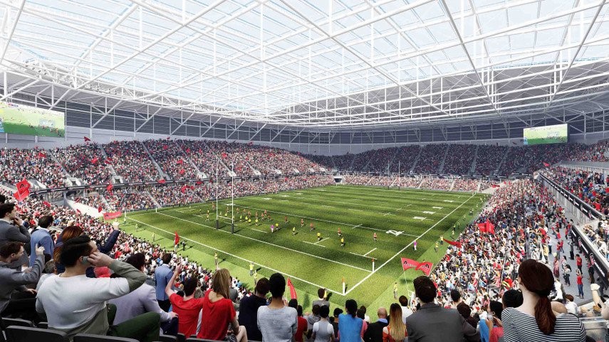 An artist's impression of plans for the new covered stadium Te Kaha. Image: supplied