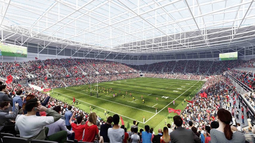 An artist's impression of plans for the new covered stadium Te Kaha. Image: supplied

