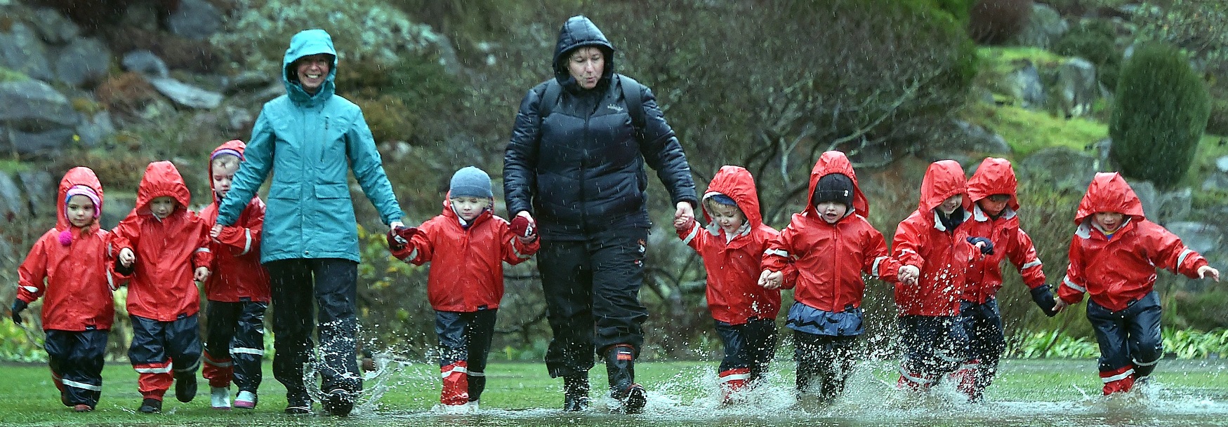 East Taieri Preschool pupils and teachers (from left) Malia McCabe, Angus Swney, Alexa Senior,...