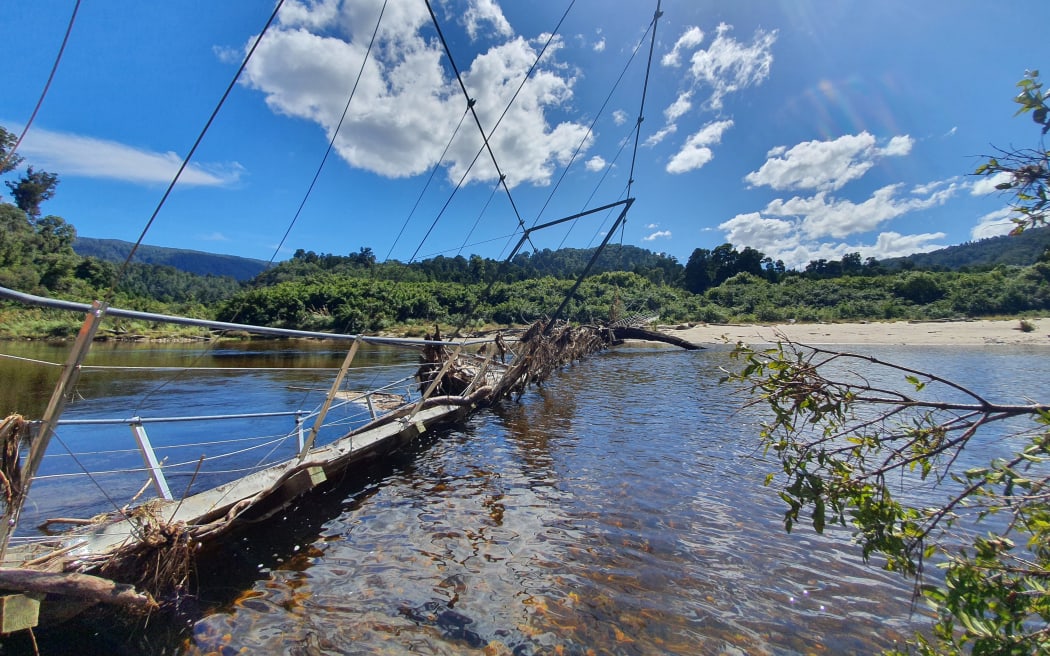 Engineers decided this 147m-long flood-damaged bridge on the Heaphy Track couldn't be repaired....