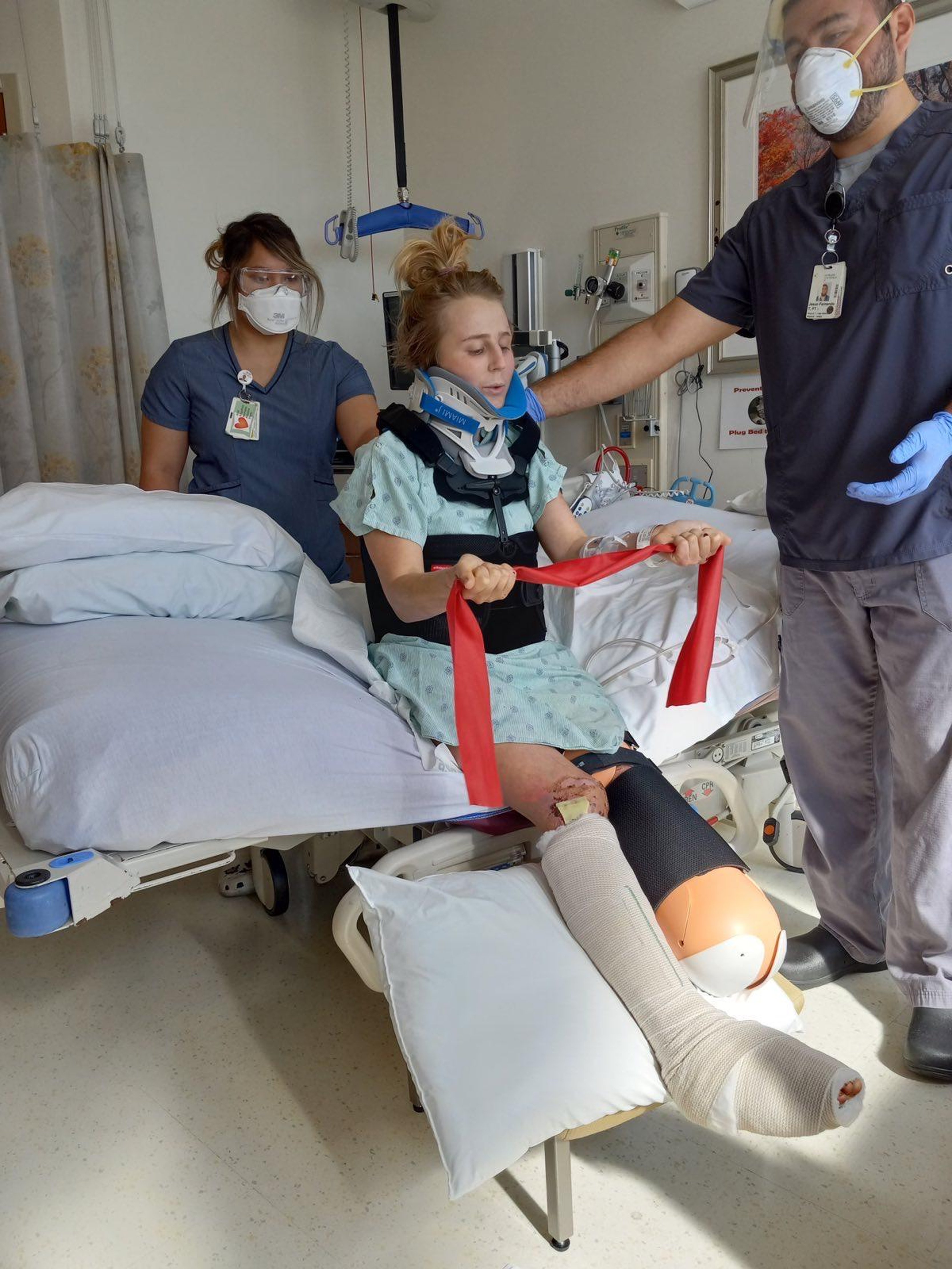 Anna Parsons is recovering in hospital in the United States after a rock climbing accident that...