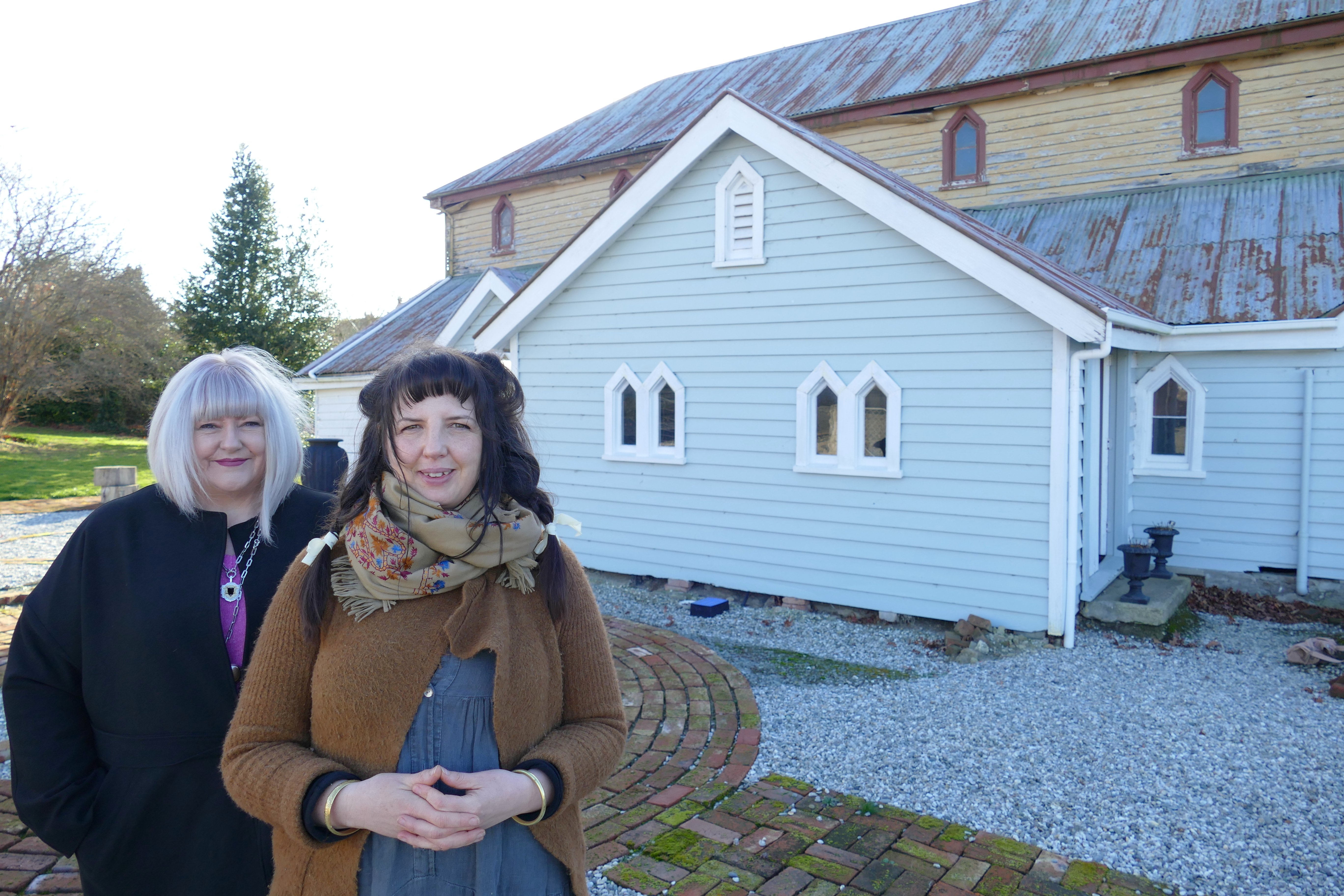 Lawrence community events and tourism co-ordinator Rachel Taylor (right) and St Patrick’s Church...