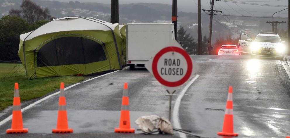 Police at the scene of the incident in Mornington last month. Photo: Peter McIntosh