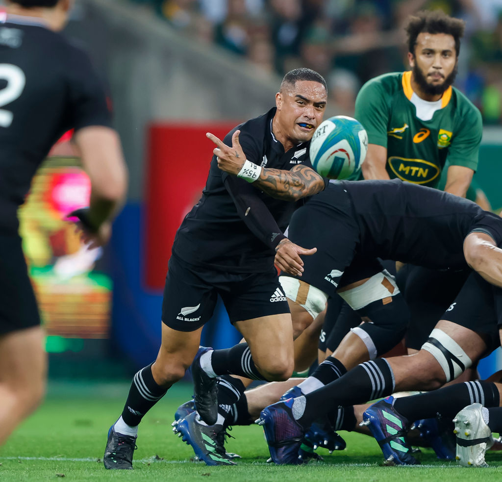 Aaron Smith, seen in action against South Africa, will start his 100th test for the All Blacks against Argentina on Saturday. Photo: Getty Aaron Smith, seen in action against South Africa, will start his 100th test for the All Blacks against Argentina on Saturday. Photo: Getty