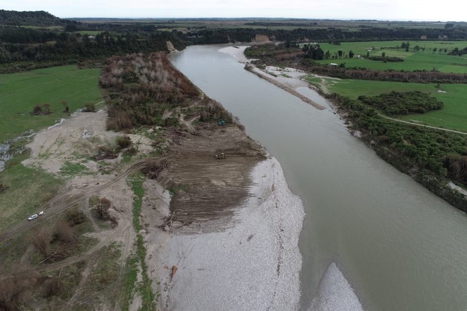 The Buller River looking west towards Westport with a small portion of the the Organs Island area...