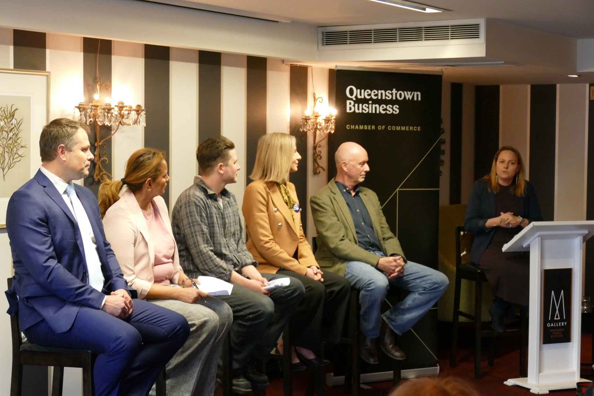 Queenstown Lakes mayoral candidates (from left) Glyn Lewers, Neeta Shetty, Daniel Shand, Olivia...