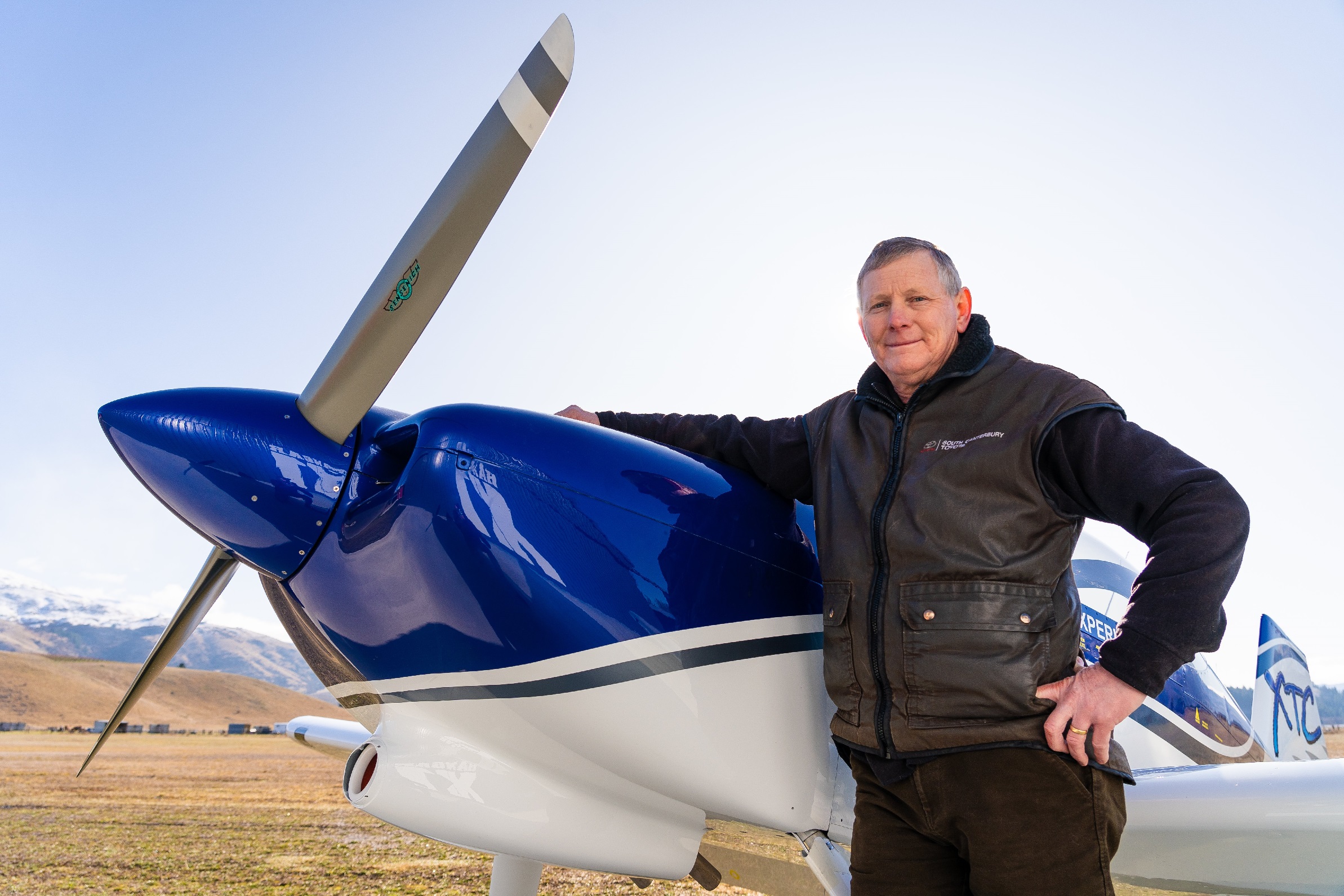 Michael Evans, of Arrowtown, pictured with his home-made Vans Aircraft RV-6 which took almost 30...