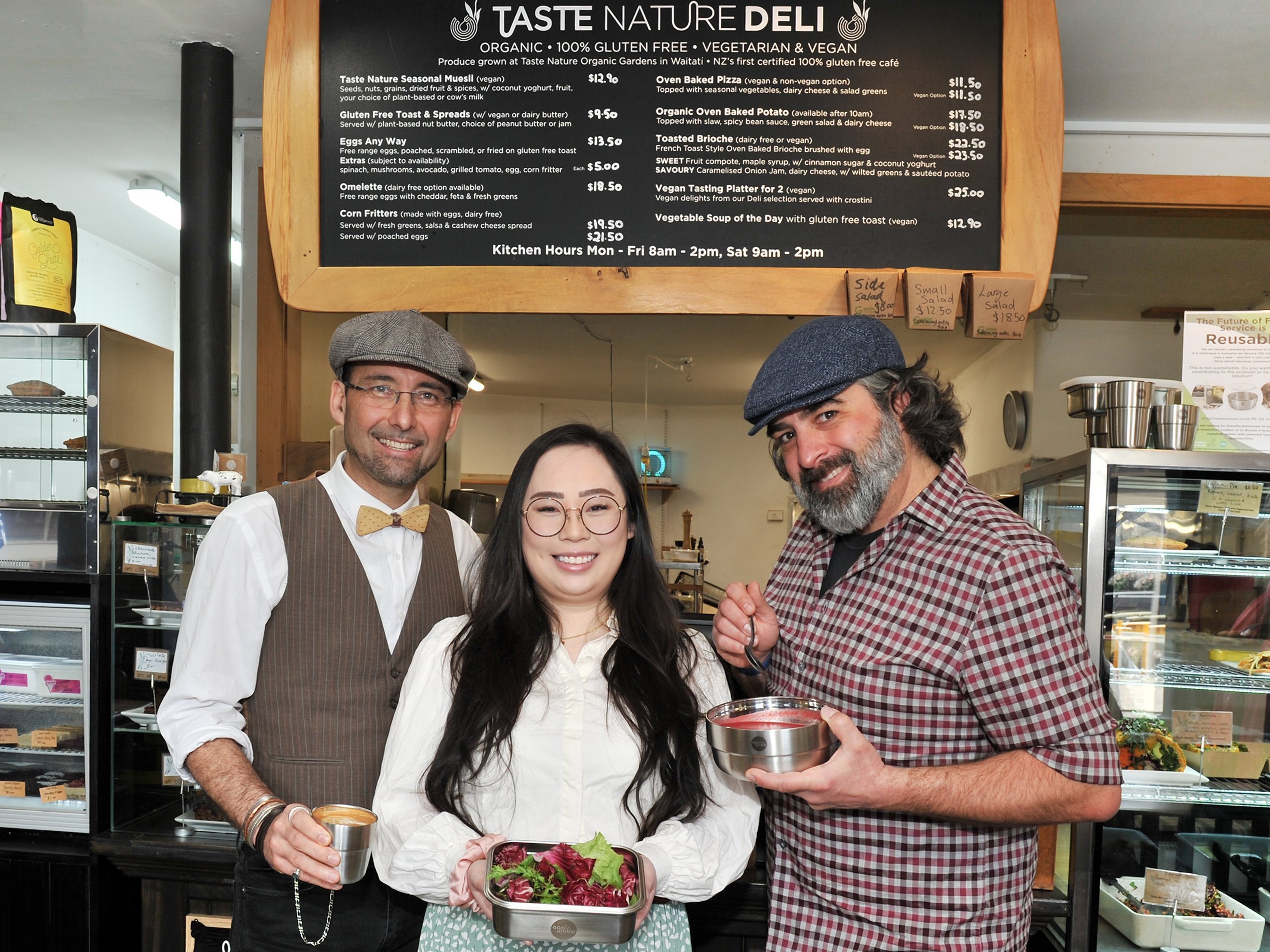 Taste Nature managing director Clinton Chambers (left), Business South community support Jo Chin...