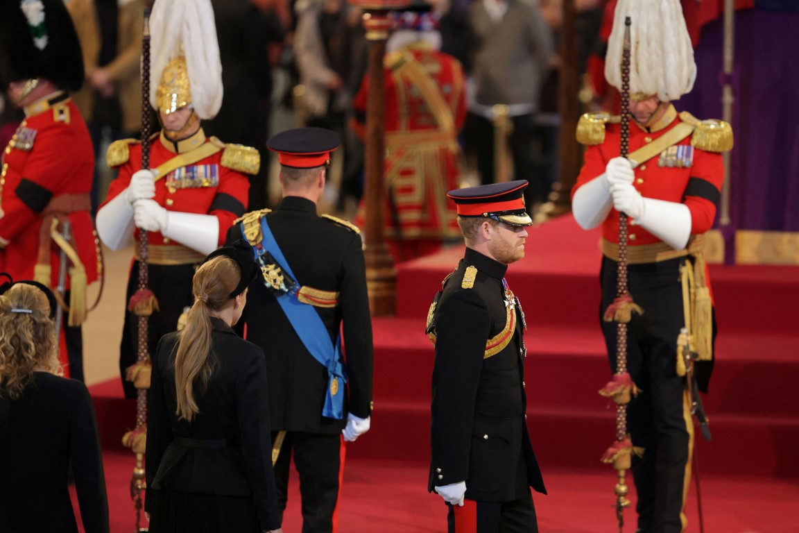 Prince William, Prince of Wales, Lady Louise Windsor, Princess Beatrice of York and Prince Harry,...