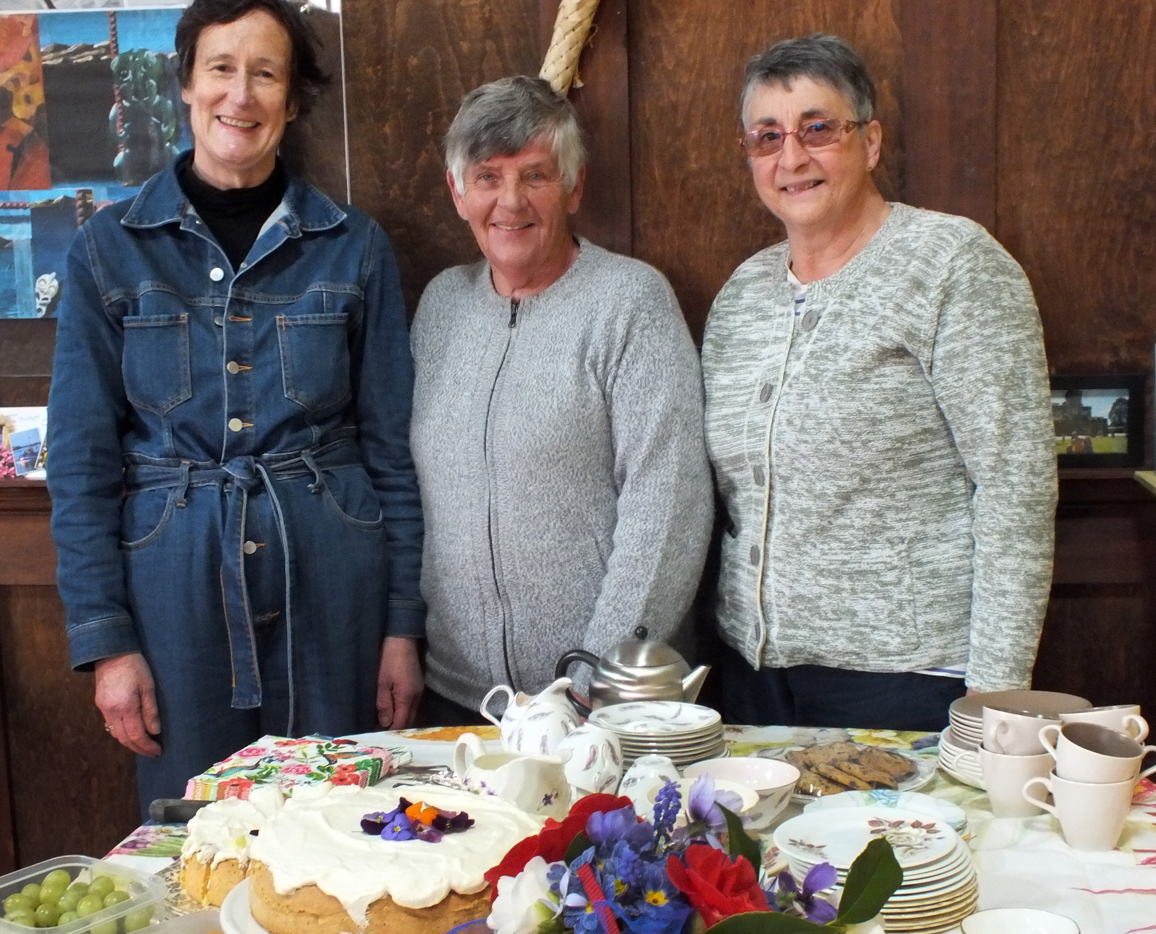 Part of the Blueskin Bay Garden Club team that organised the right royal afternoon tea were (from...