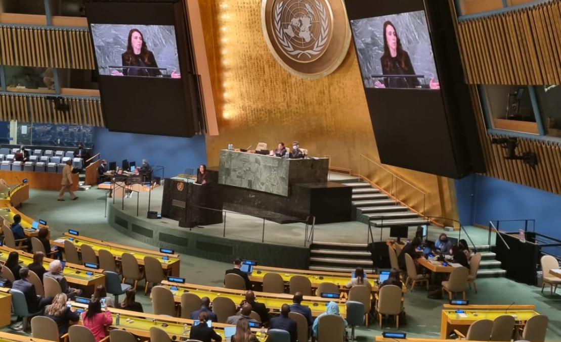 Jacinda Ardern told the UN General Assembly the only way to guarantee safety from "the...