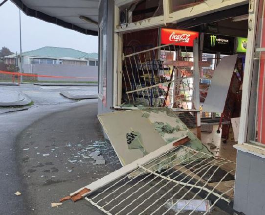 Barkers Convenience store in Hornby was badly damaged by a ram-raid in May. Photo: Star News	