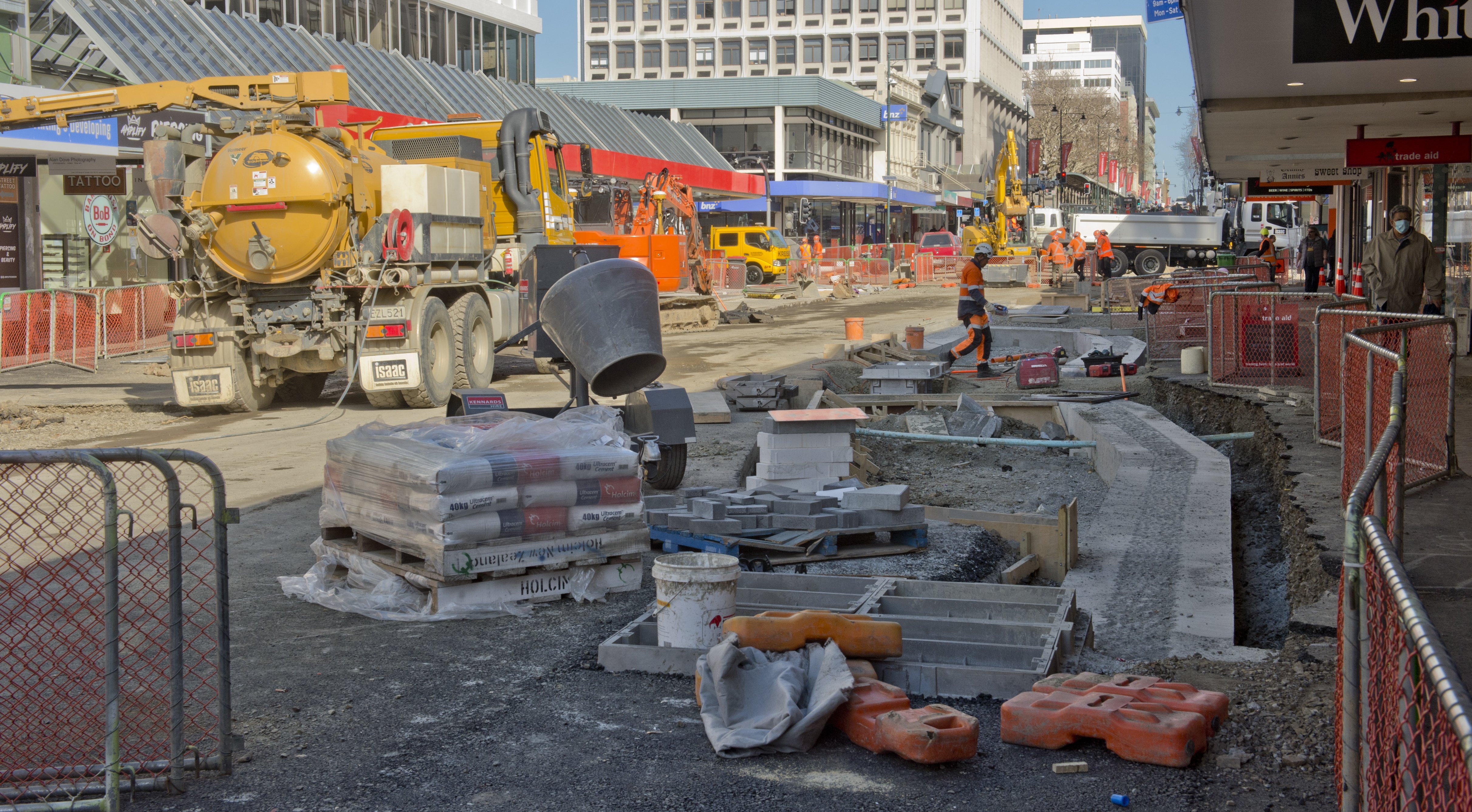 The makeover of George St, in Dunedin, continues. PHOTO: GERARD O’BRIEN