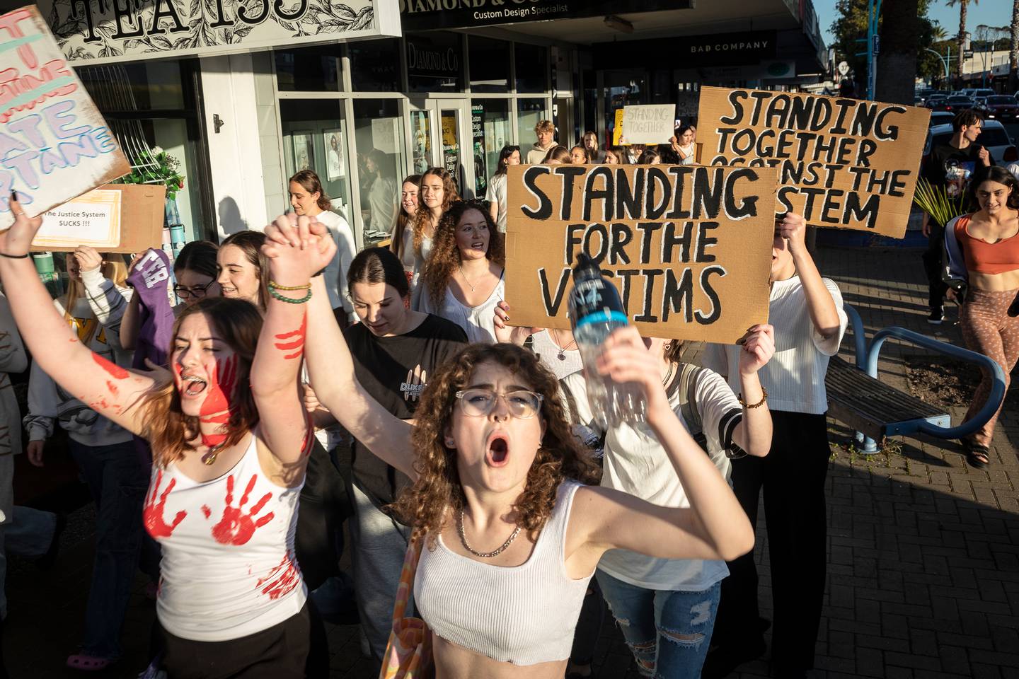 Hundreds of young people marched along Mt Maunganui's main street ten days ago, protesting the...