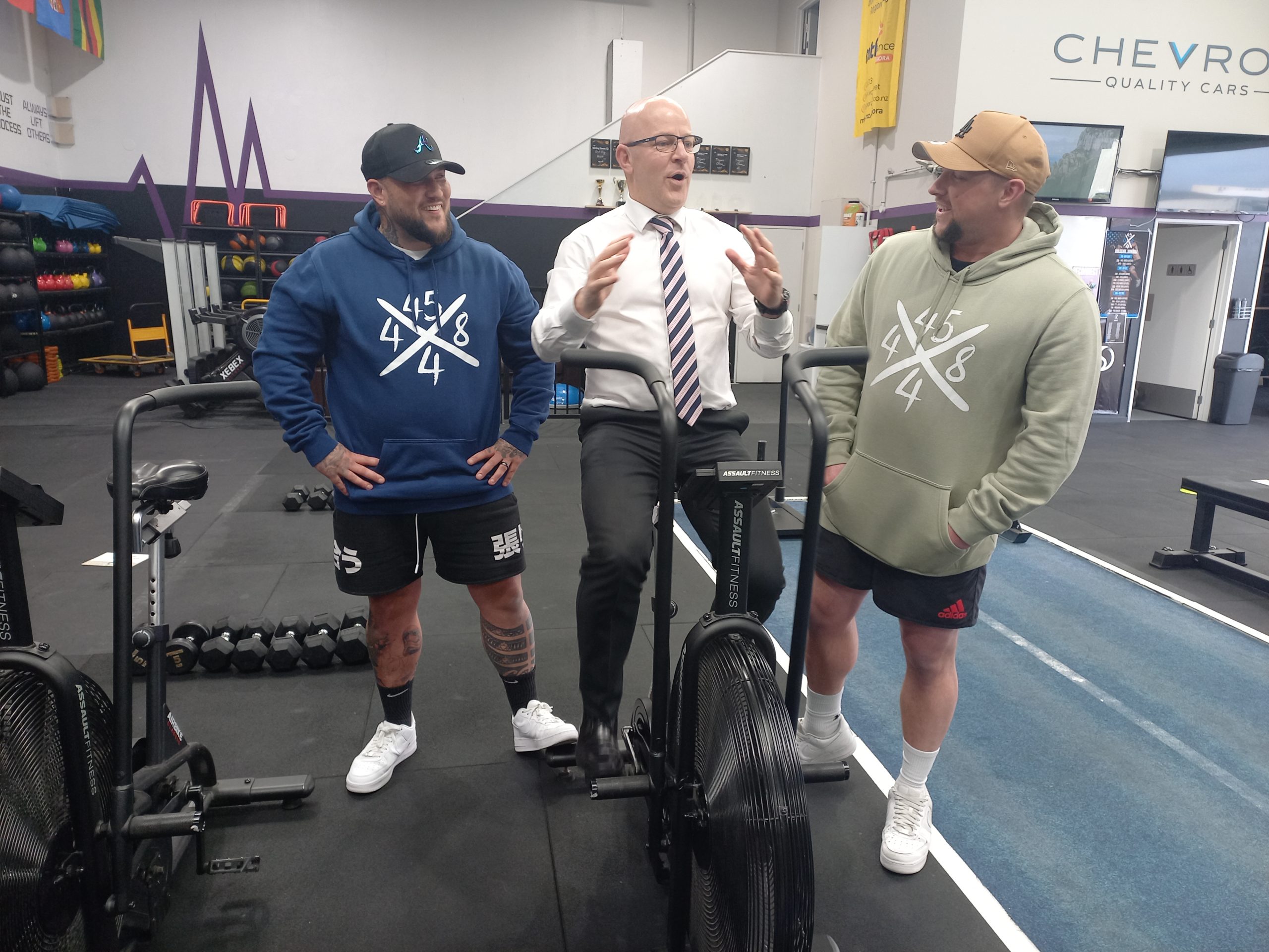 Brothers and Saints Fitness Rangiora owners Ash (left) and Aaron McConville check out Waimakariri...