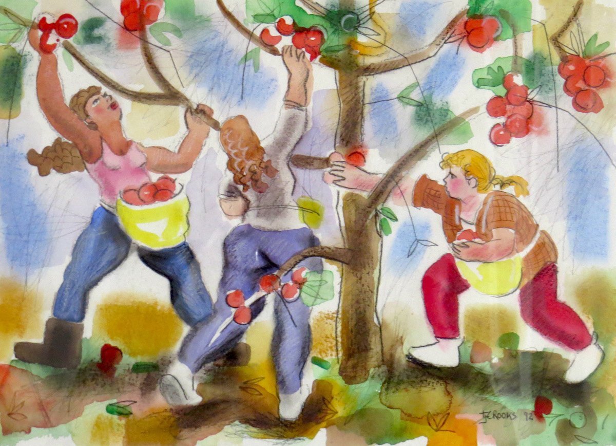 Untitled (Apple Pickers), by Lindsay Crooks.