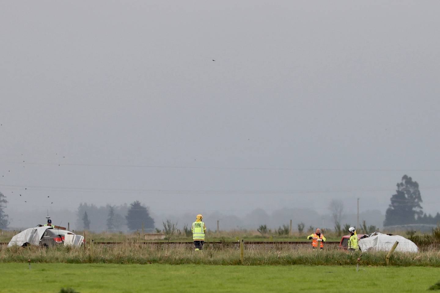 Police said the two-vehicle crash occurred about 3.30pm. Photo: George Heard 