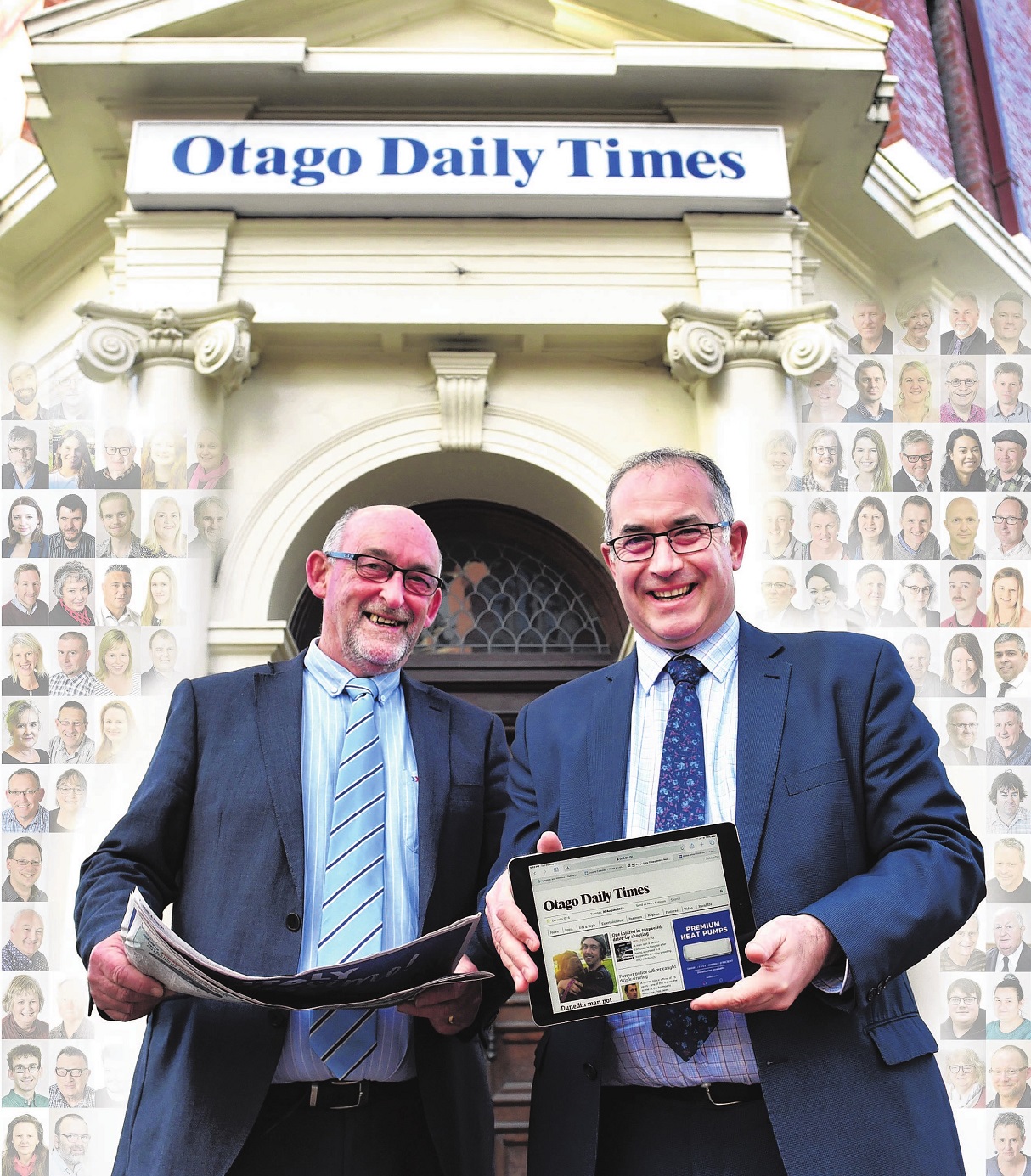Otago Daily Times editor Barry Stewart (left) and Allied Press chief executive Grant McKenzie...
