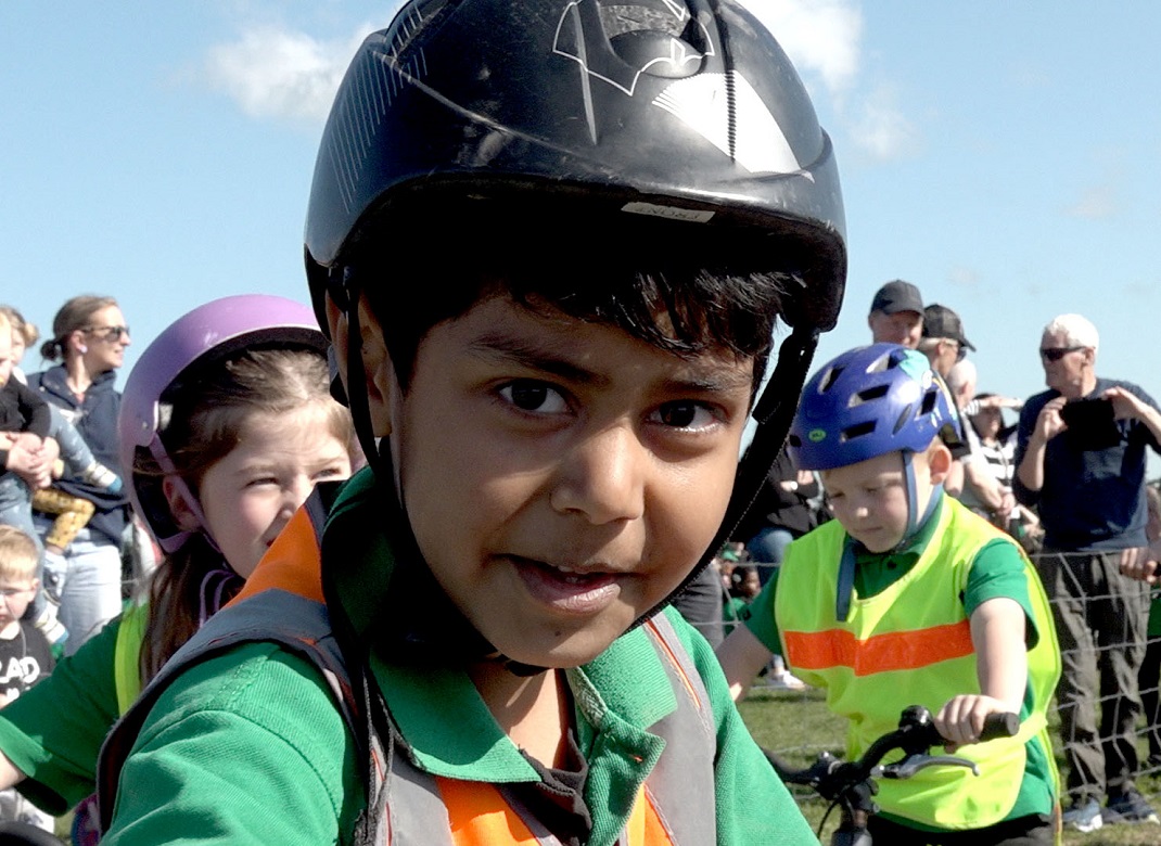 The new pump track is popular with the school's young students.  Photo: John Spurdle