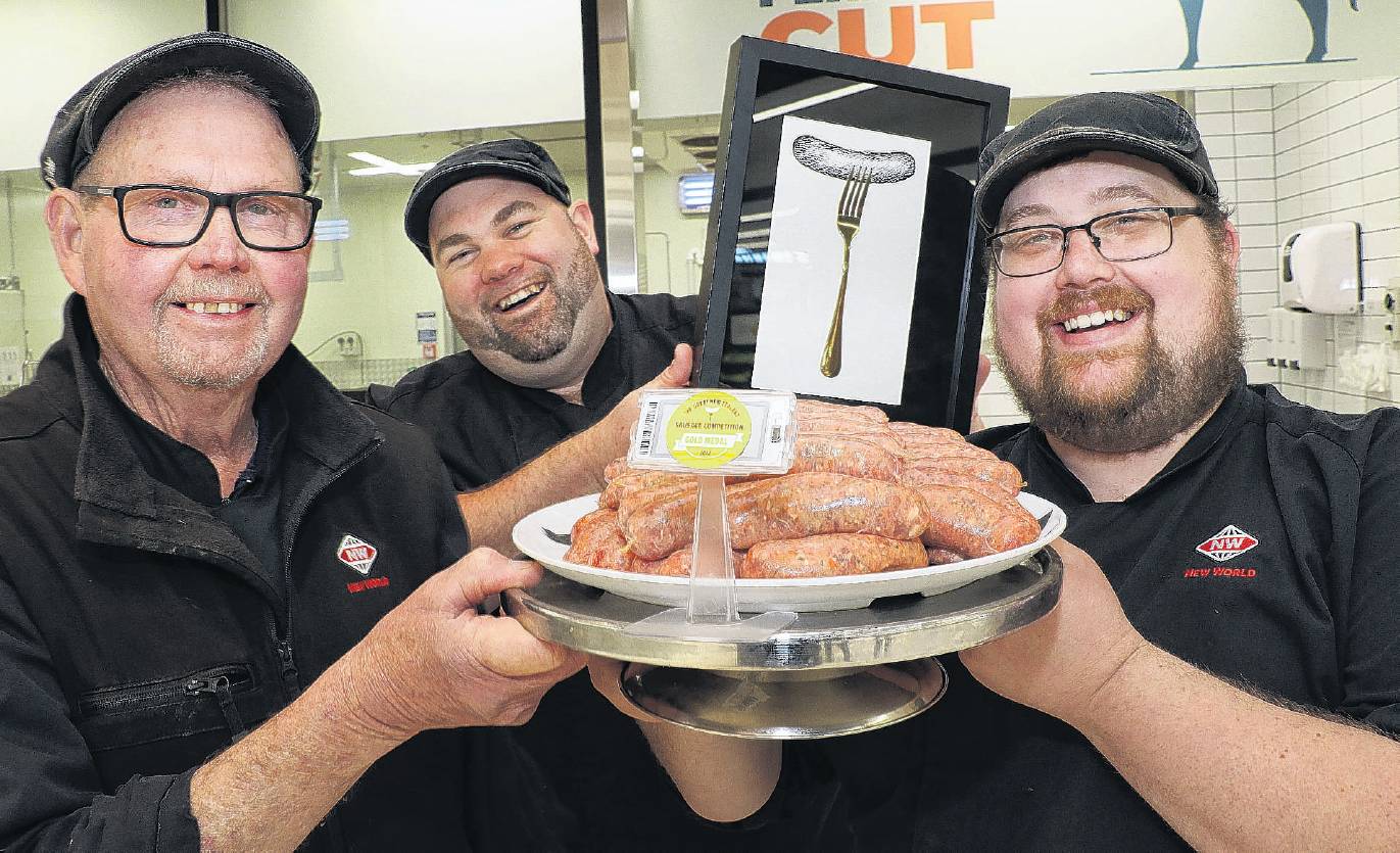 Gold medal recipe . . . Proud of their creation, the team at the Ravenswood New World butchery...