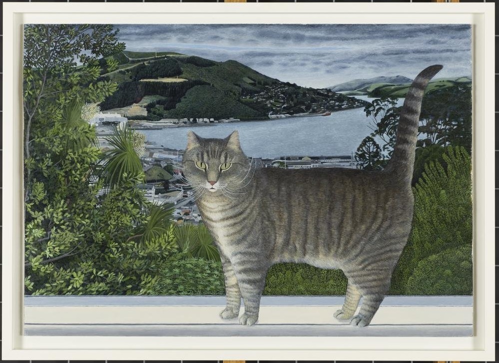 Joe L’Estrange, Cat on Windowsill, Corstorphine, 2013-2015, acrylic. PHOTO: HOCKEN COLLECTIONS...
