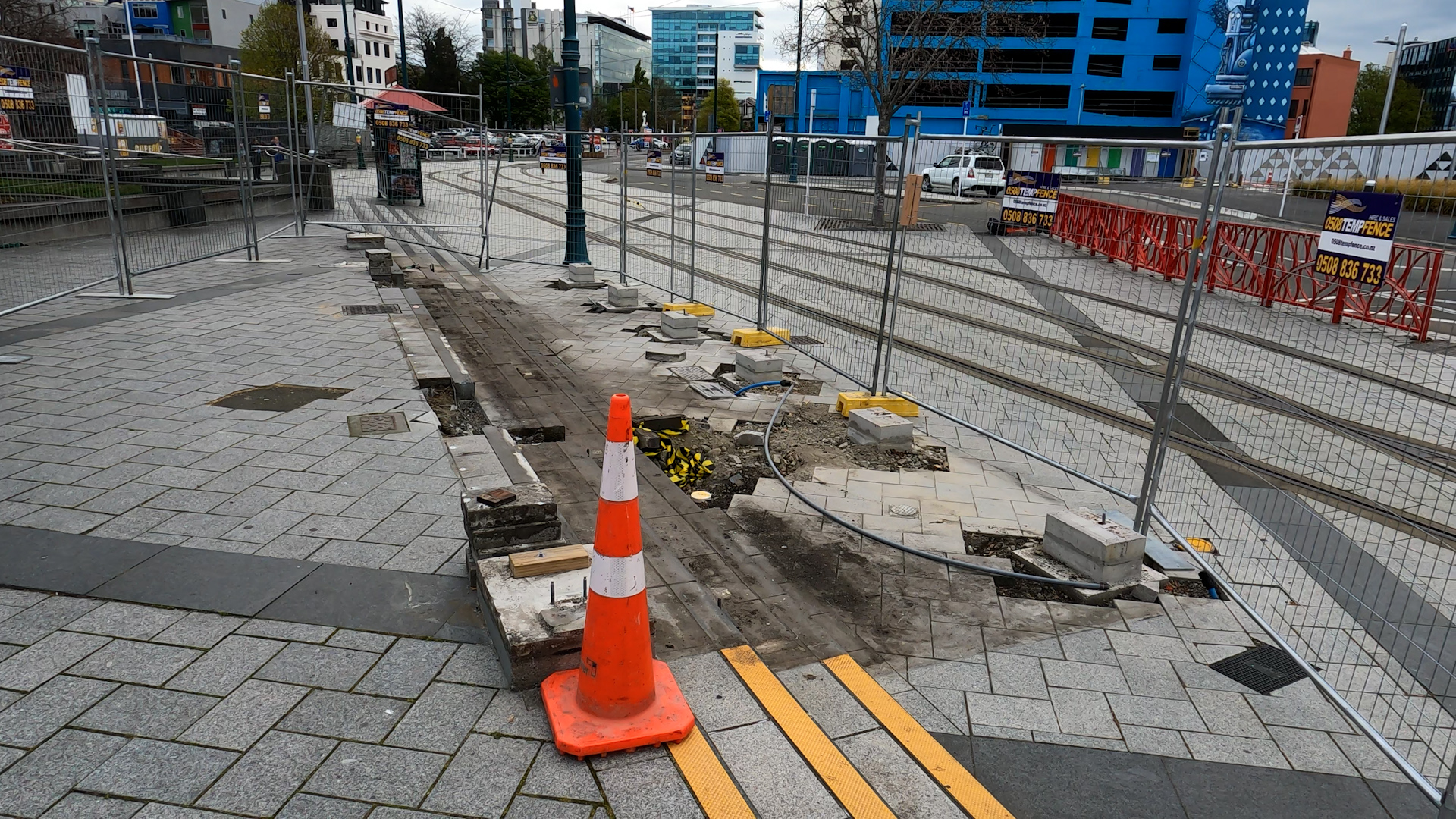 The toilet block has been removed from its Cathedral Square site. PHOTO: GEOFF SLOAN


