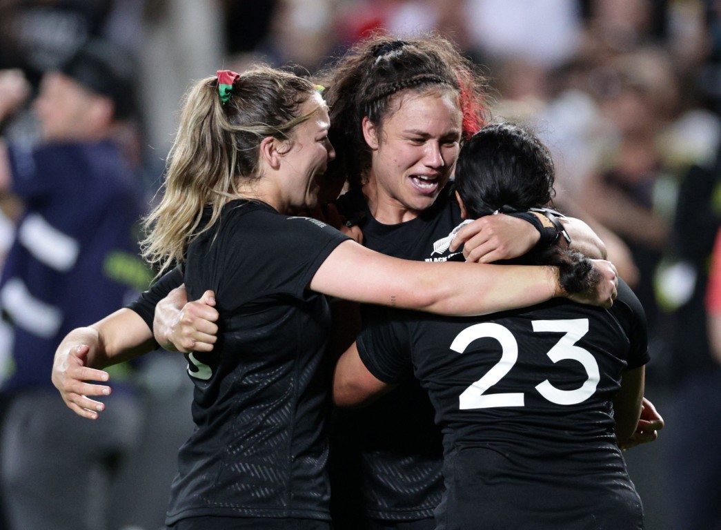 New Zealand's Ruby Tui celebrates with teammates after their victory in the women's Rugby World Cup final. Photo: Reuters New Zealand's Ruby Tui celebrates with teammates after their victory in the women's Rugby World Cup final. Photo: Reuters