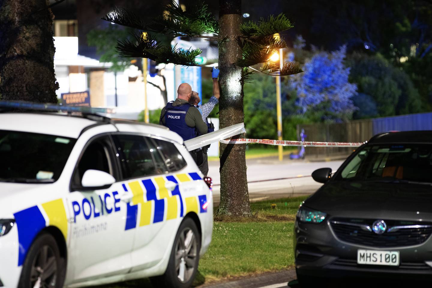 The Serious Crash Unit at Manukau Station Rd after an officer deploying road spikes was allegedly...