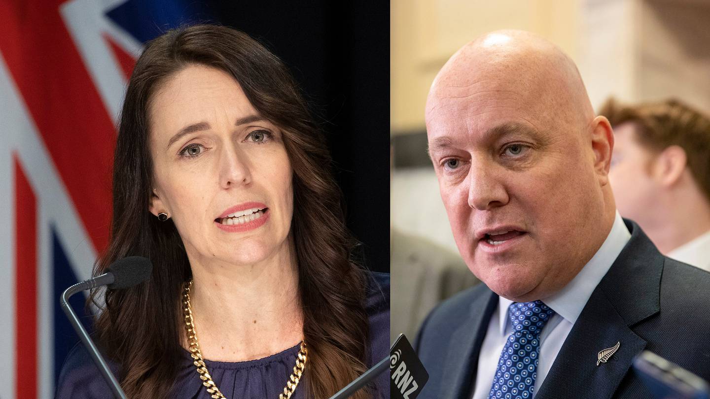 Prime Minister Jacinda Ardern and National leader Christopher Luxon. Photos: Mark Mitchell