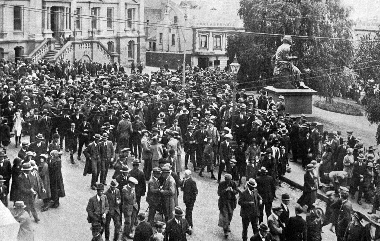 The crowd starts to disperse after observing two minutes' silence in the Octagon, Dunedin, on...