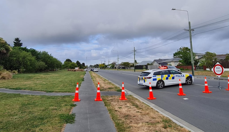 Police closed part of Pages Rd during their initial inquiries. Photo: RNZ