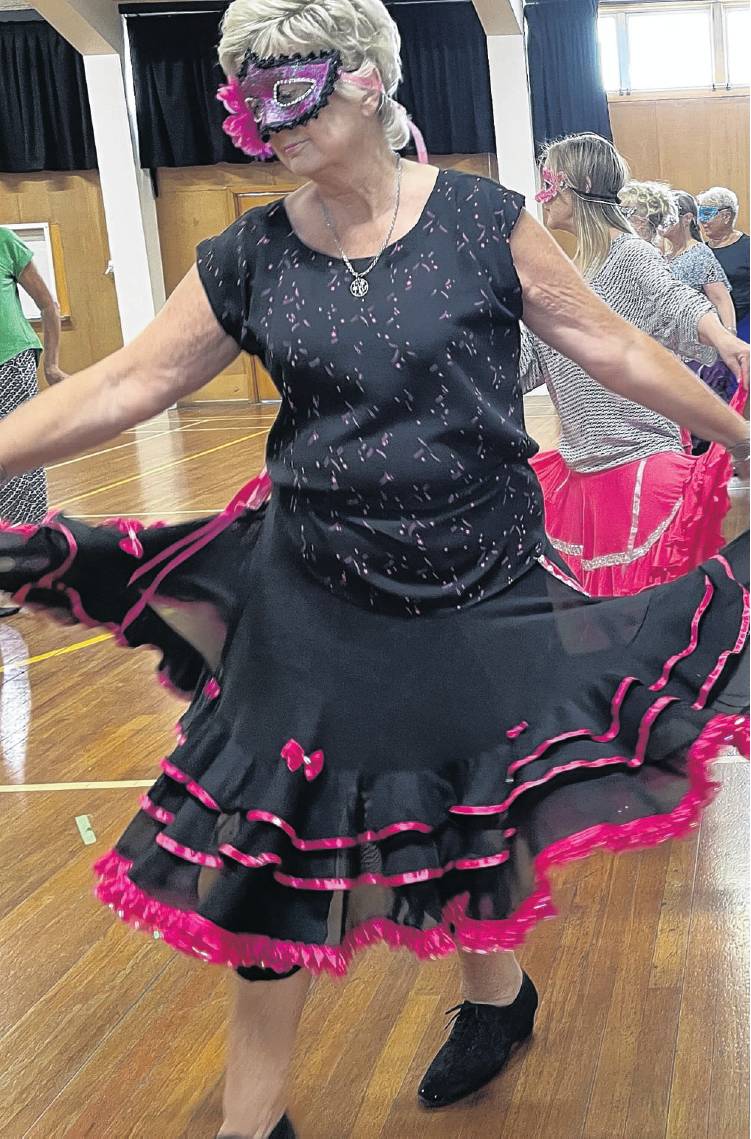 In concert . . . Amberley Dance group members practice for their recital in Amberley tomorrow,...