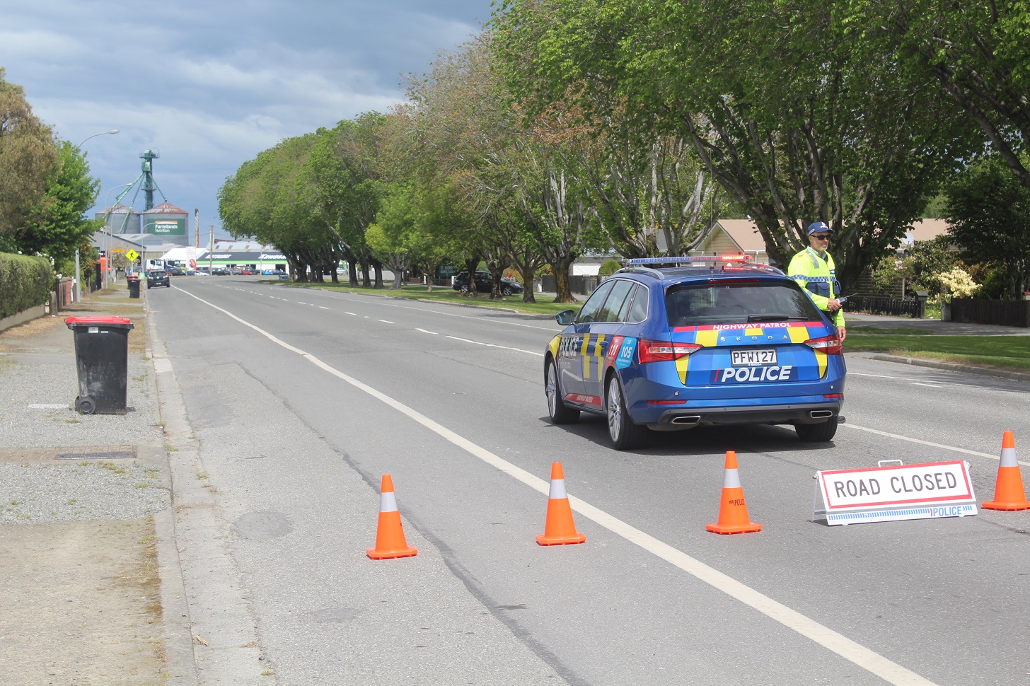 Police at the scene this afternoon. Photo: Ben Tomsett