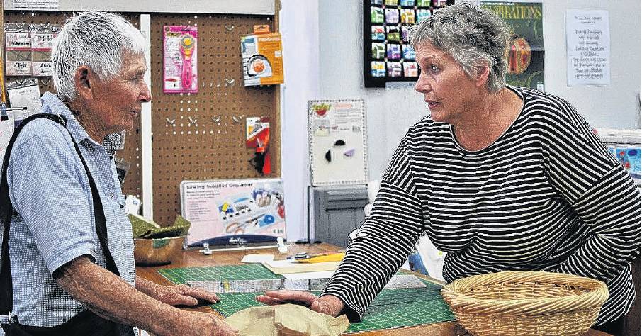 Valued customer . . . Marion Petrie, of Woodend, left, at Rangiora’s Quilter’s Quarters last...