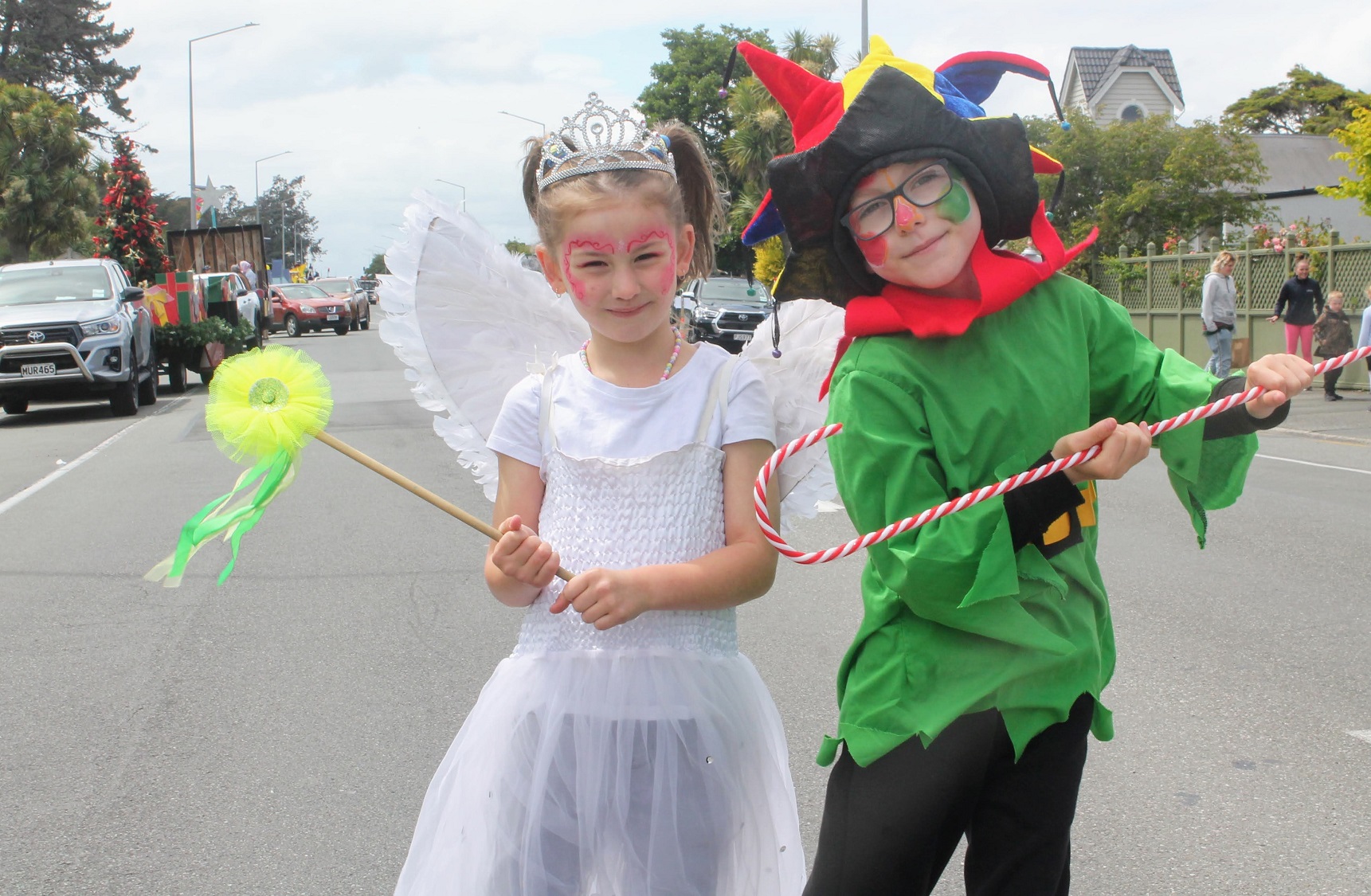 Harriet and Alex Cumming (both 9) were excited to take part in the parade for the first time. 