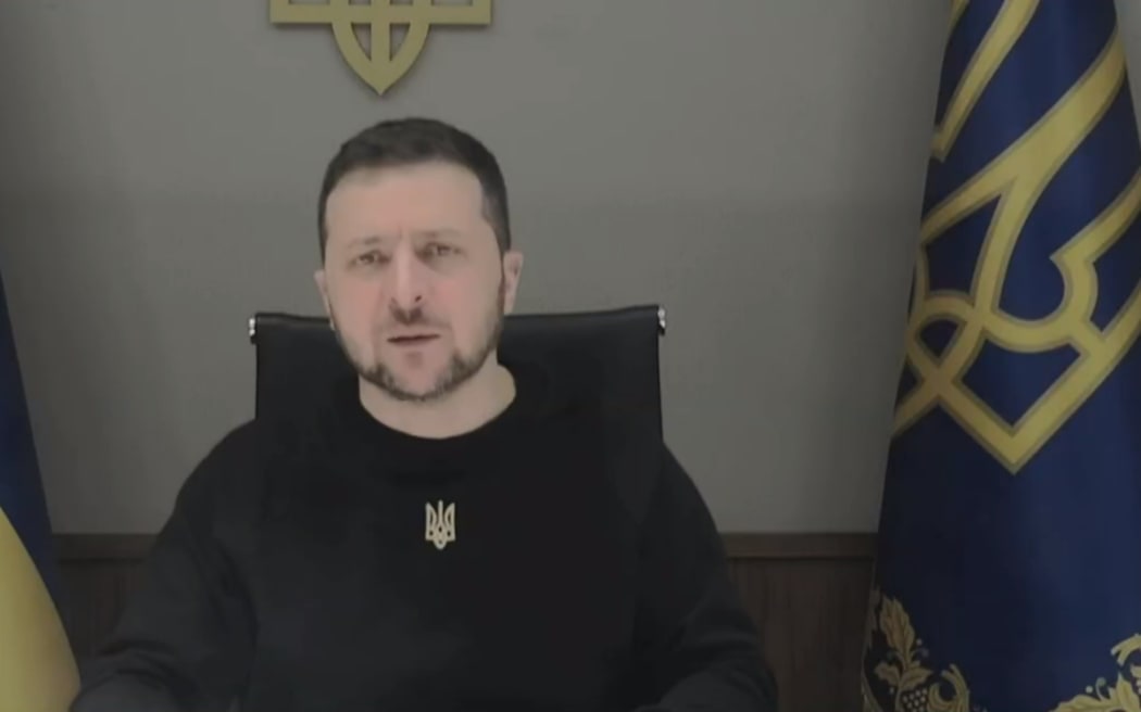 Ukrainian President Volodymyr Zelensky delivered an address to New Zealand's Parliament this...